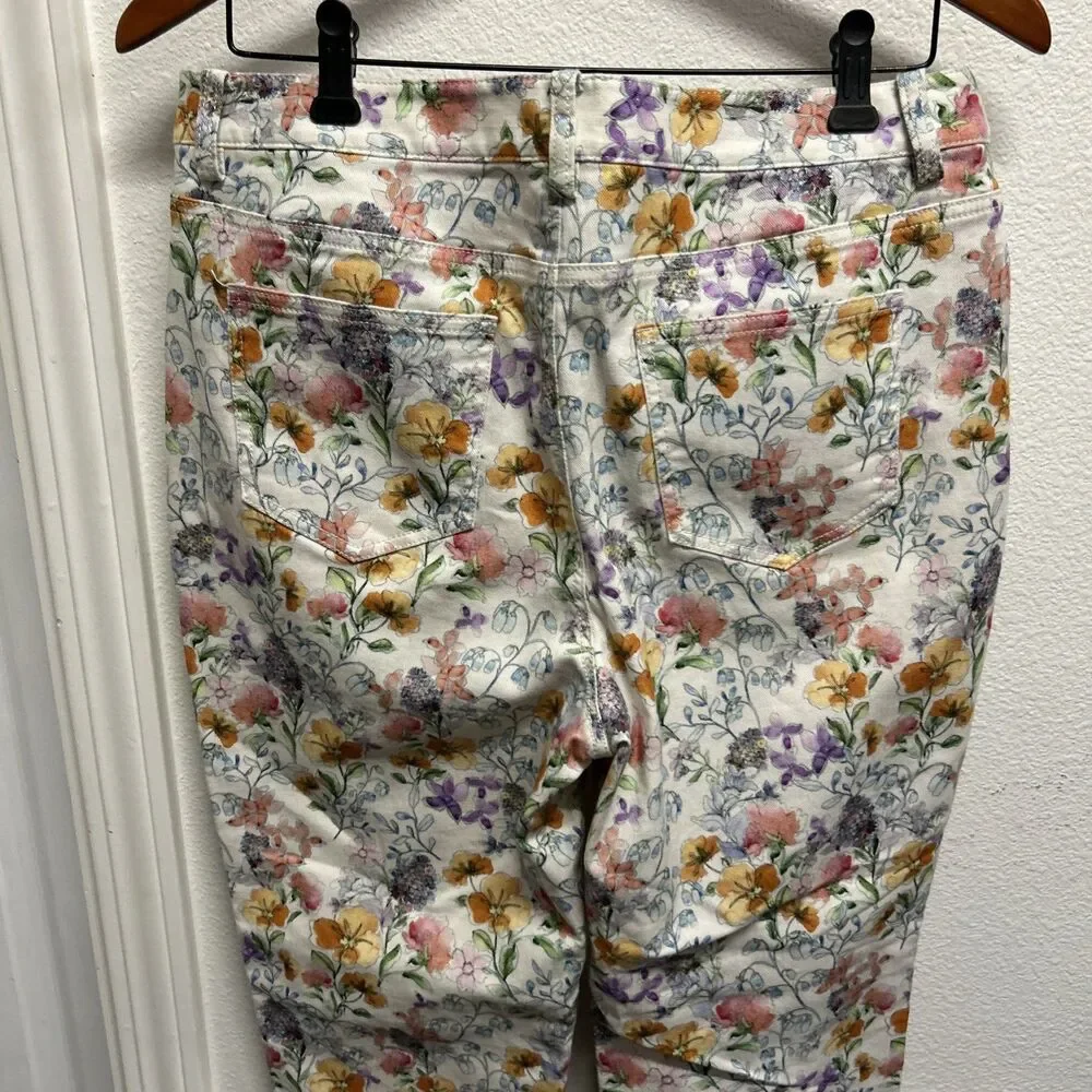 Brooks Brothers Women’s Floral Jeans Orange green Spring Size 10 NWT
